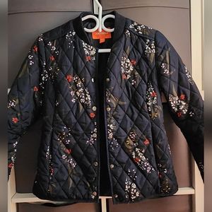 Quilted floral bomber jacket